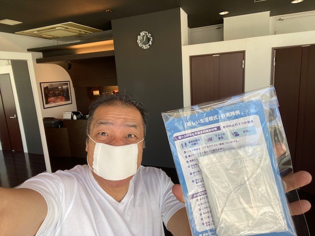 安部のマスク到着！